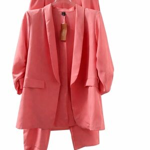 Vibrant Pink Blazer and Pants Set